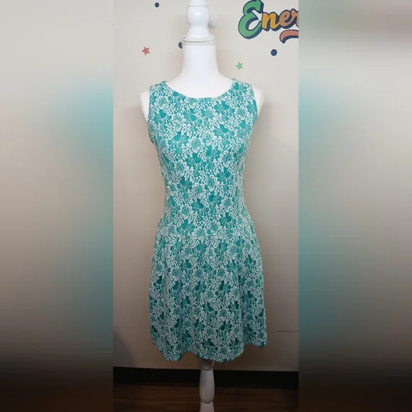 Cynthia Rowley Teal Floral Lace Dress – Small - Picture 2 of 14